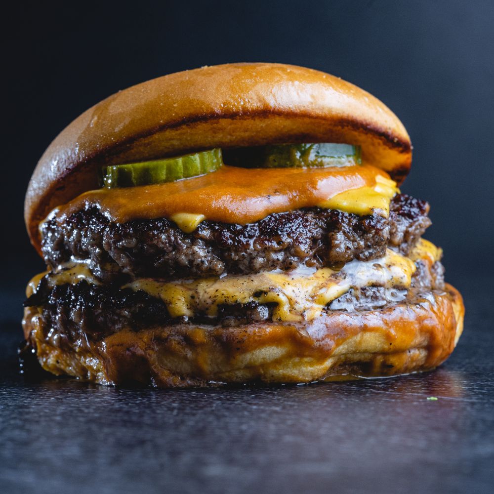 Smashed burger, melty and dripping
